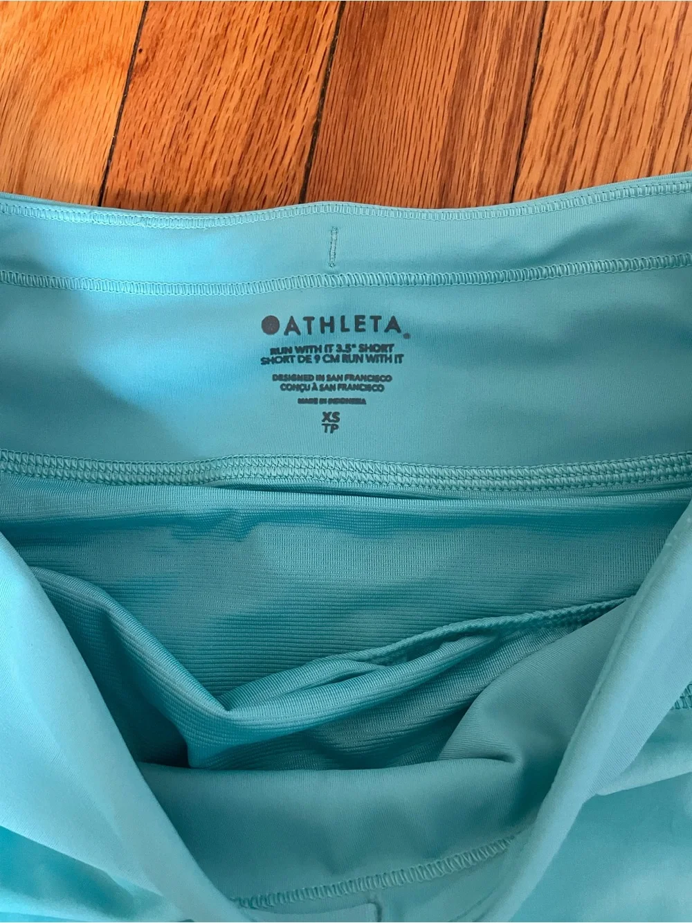 Athleta Aqua Blue 3.5” Athletic Running Shorts with Wide Waistband XS